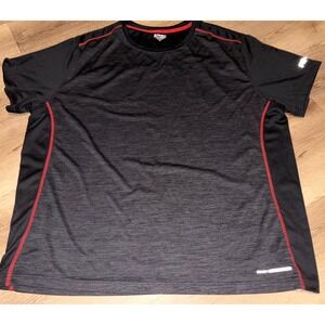 ANDI Mens 3X Large Black Red Athletic Performance TShirt Short Sleeve Workout